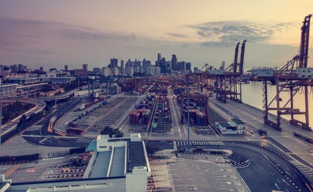 vista aérea de una zona industrial