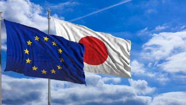 bandera Japón y UE