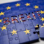 puzzle de la bandera europea con la palabra BREXIT