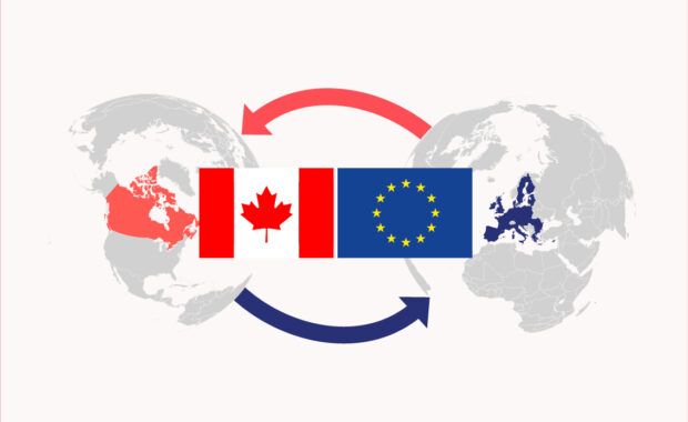 bandera Canadá y europa