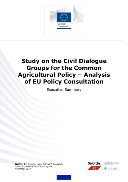 Study on the CIvil Dialogue...Agricultural policy