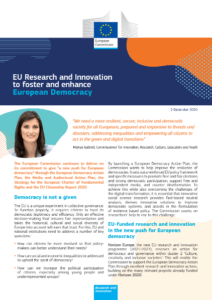 EU research and innovation to foster and enhance European democracy
