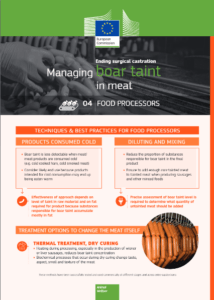 Managing boar taint in meat