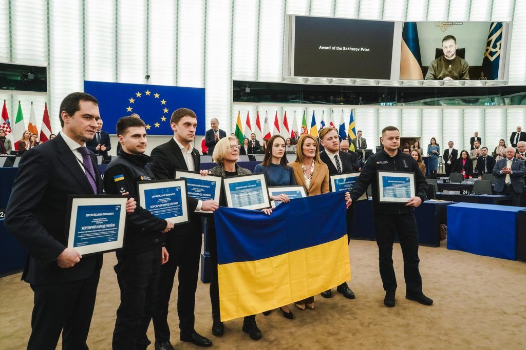 Imagen de los galardonados ucranianos por el Premio Sájarov 2022