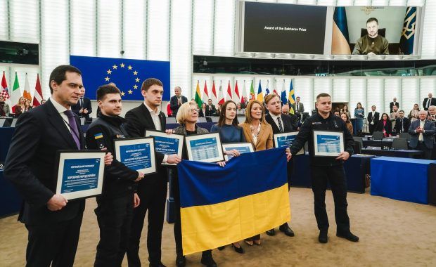 Imagen de los galardonados ucranianos por el Premio Sájarov 2022