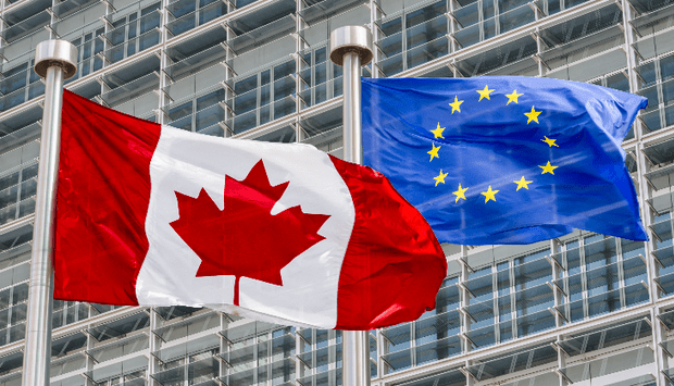 bandera Canadá Europa