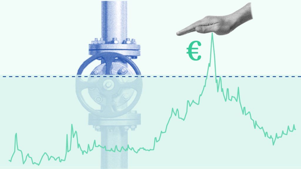 tubería de gas y mano paraliza el ascenso del precio en una gráfica