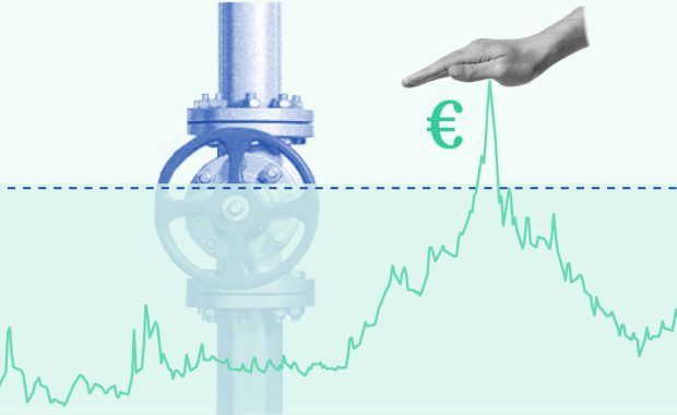 tubería de gas y mano paraliza el ascenso del precio en una gráfica