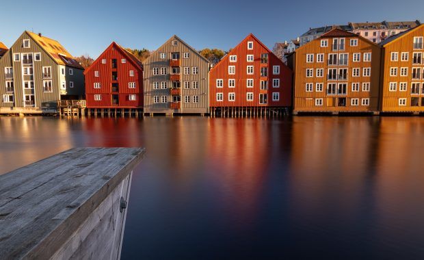 vista de una ciudad Noruega