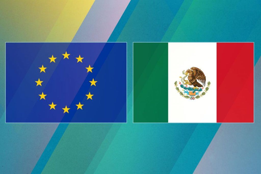 bandera union europea y Mexico