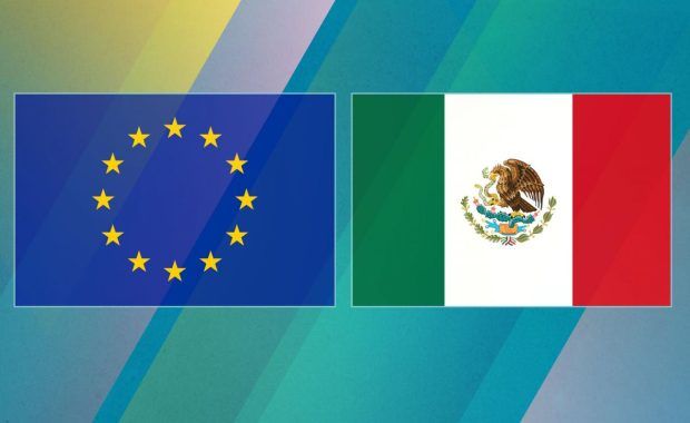 bandera union europea y Mexico