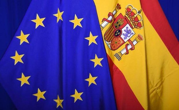 bandera unión europea y españa