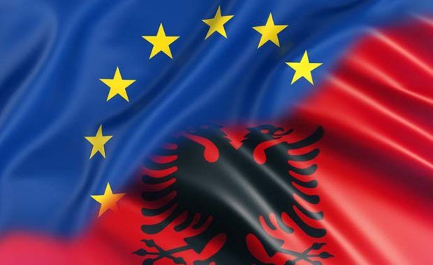 UE y Albania Bandera